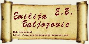 Emilija Baljozović vizit kartica